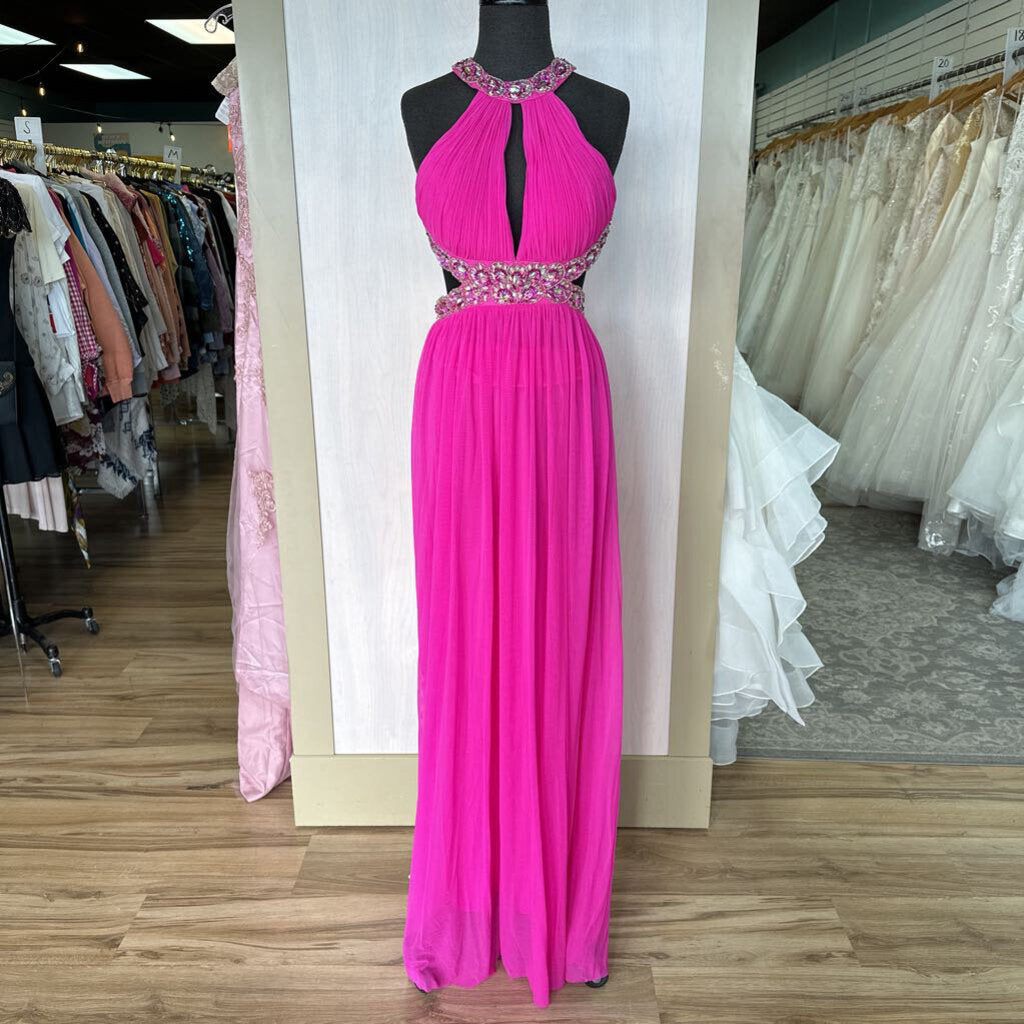 Tiffany Cut Out Halter Neck Long Formal 10