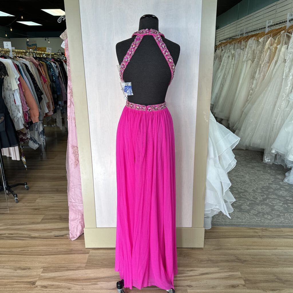 Tiffany Cut Out Halter Neck Long Formal 10