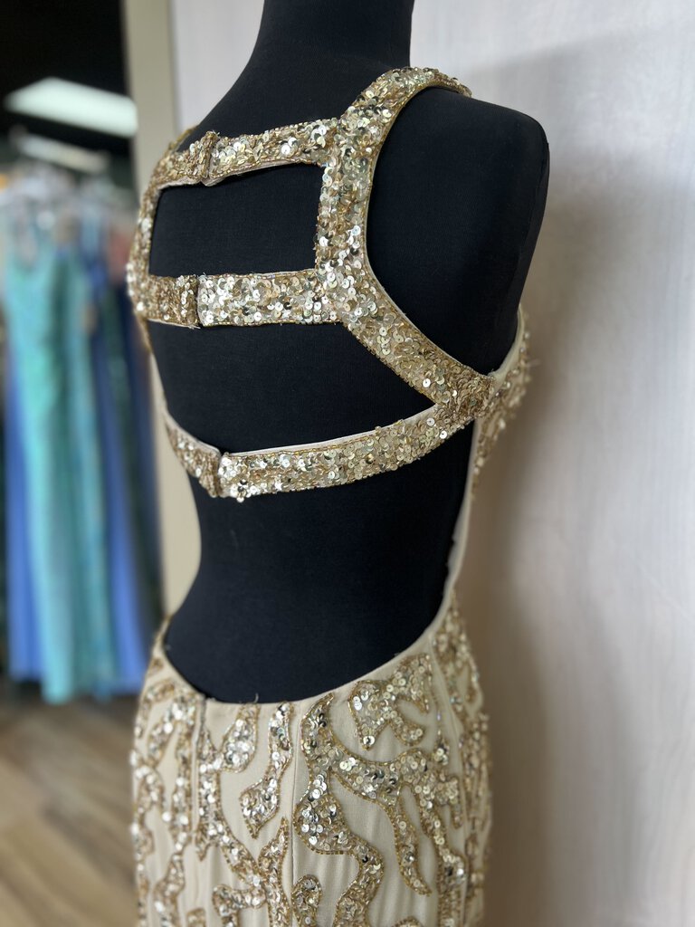Faviana Sequin Cutout Long Formal 4