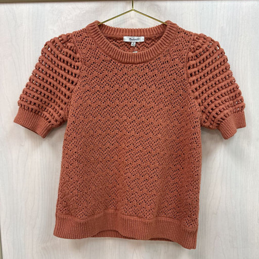 Madewell Orange Knitted Shortsleeve Sweater Extra Small