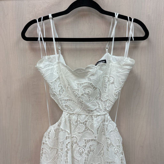 Express White Lace Open Tie Back Dress Small