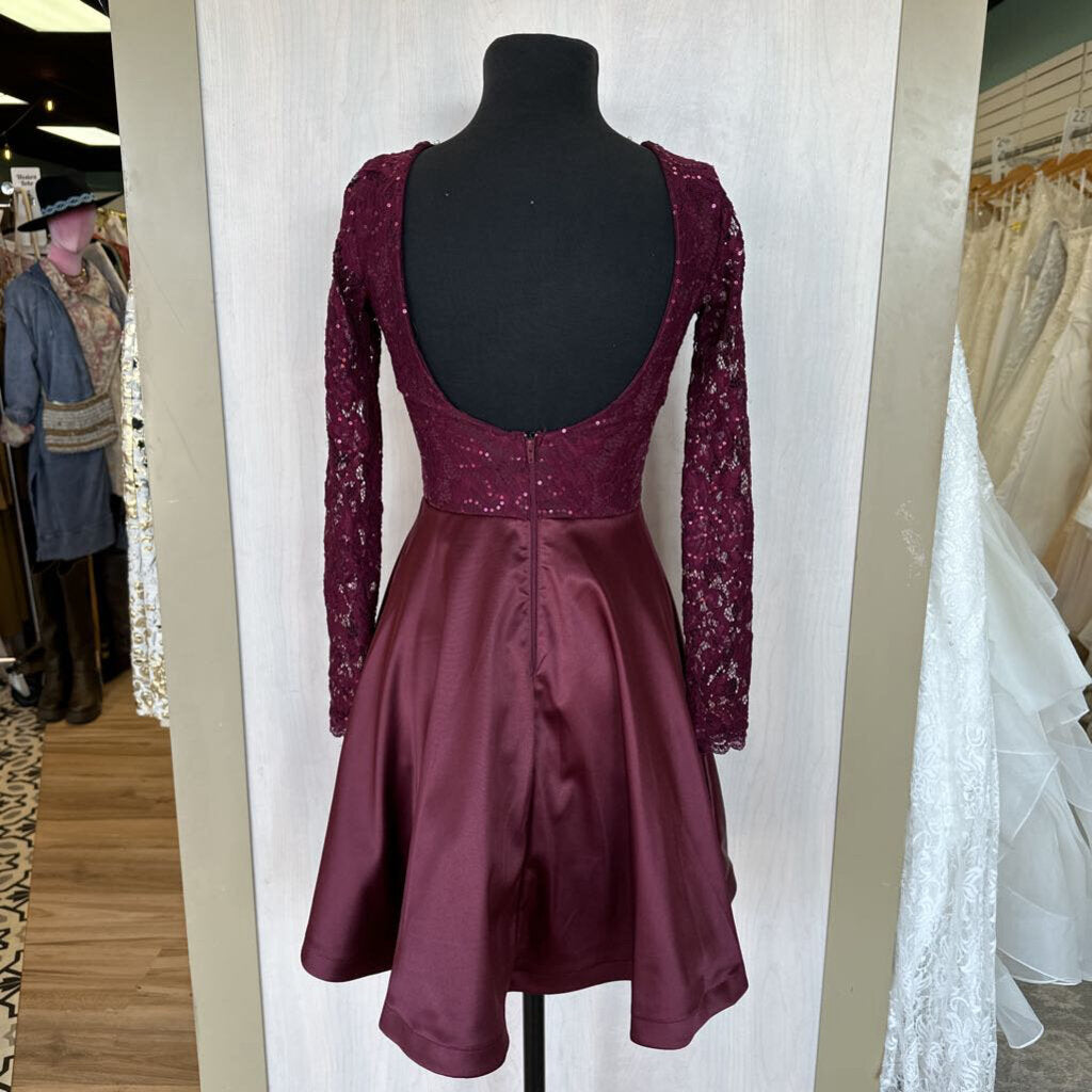 My Michelle Plunge Neckline Satin Dress 3