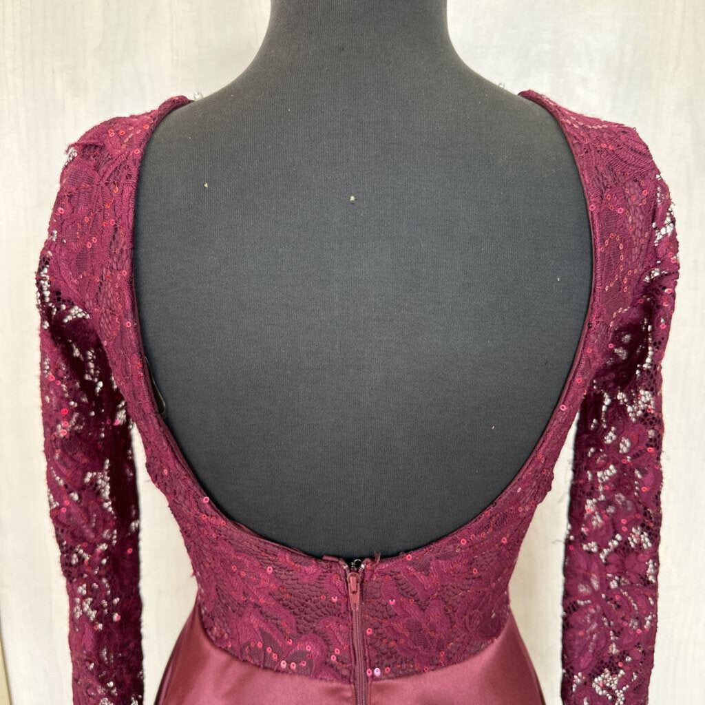 My Michelle Plunge Neckline Satin Dress 3