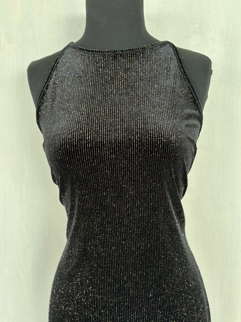 Velvet Glitter Thread Fitted Dress Large Velvet Glitter Thread Fitted Dress Large