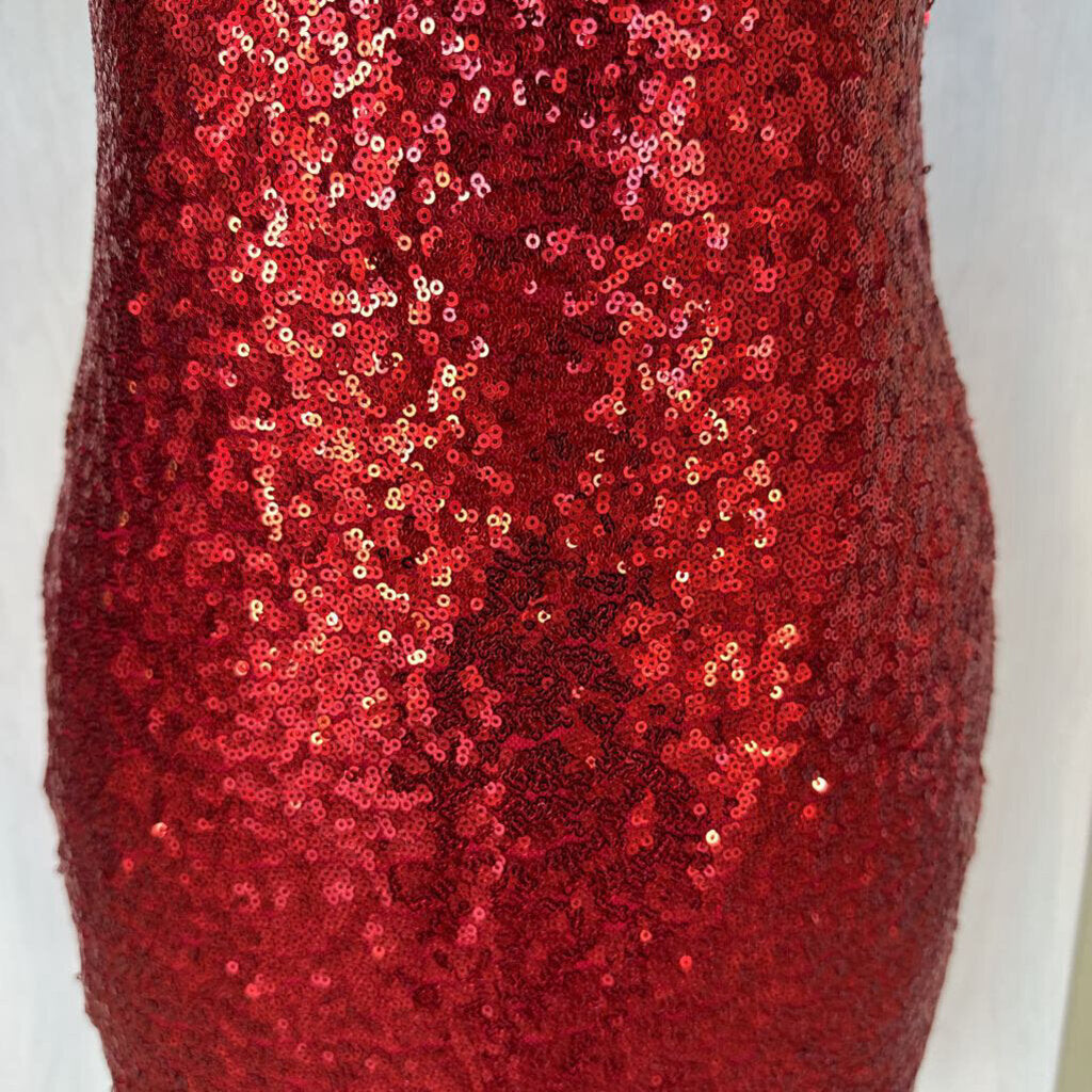 Red Sequin Mini Dress Large