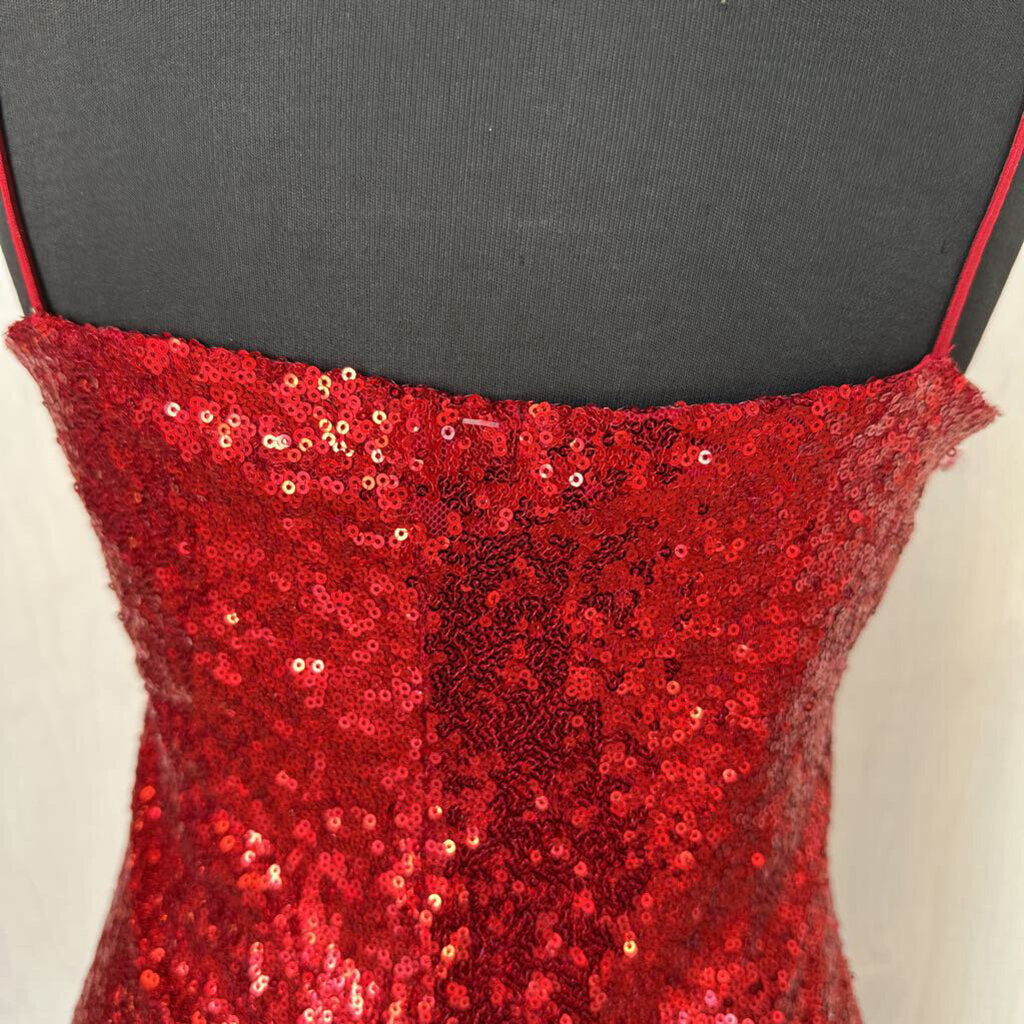 Red Sequin Mini Dress Large