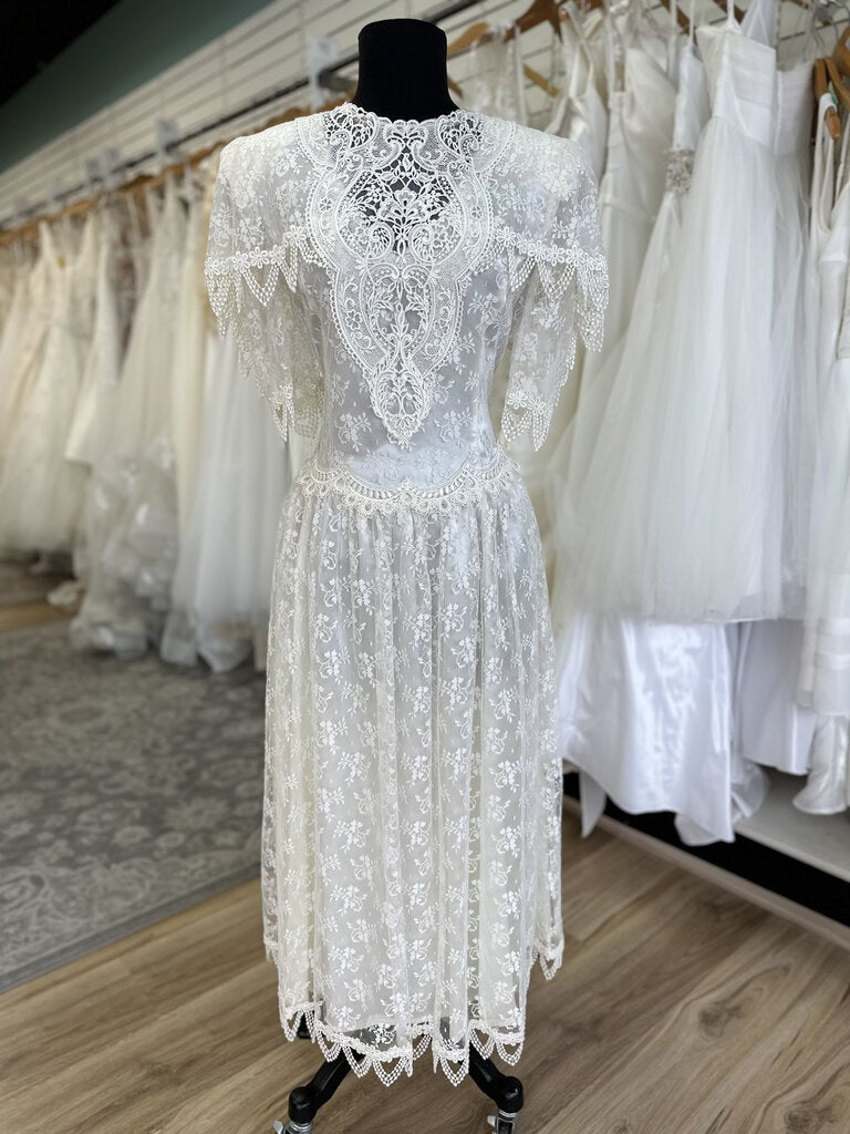 Vintage Jessica McClintock Lace Wedding Dress Small