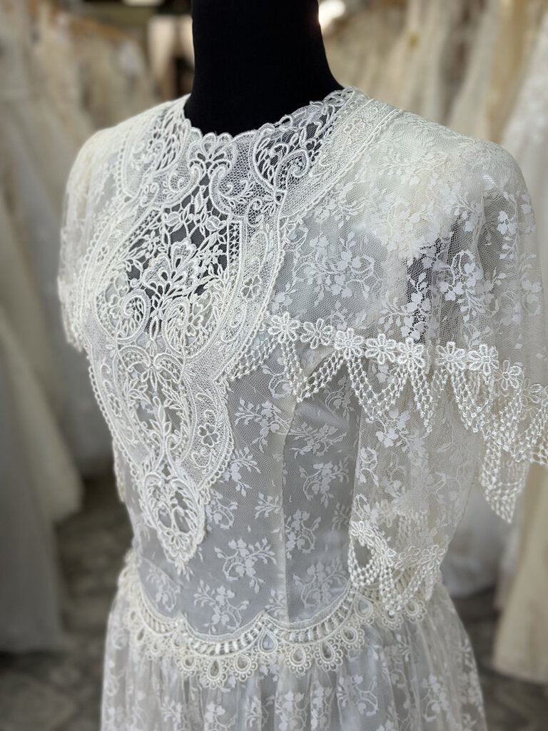 Vintage Jessica McClintock Lace Wedding Dress Small
