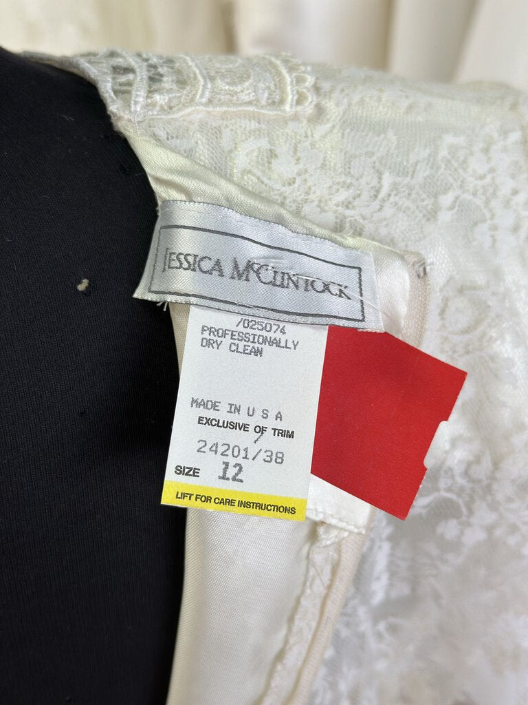 Vintage Jessica McClintock Lace Wedding Dress Small