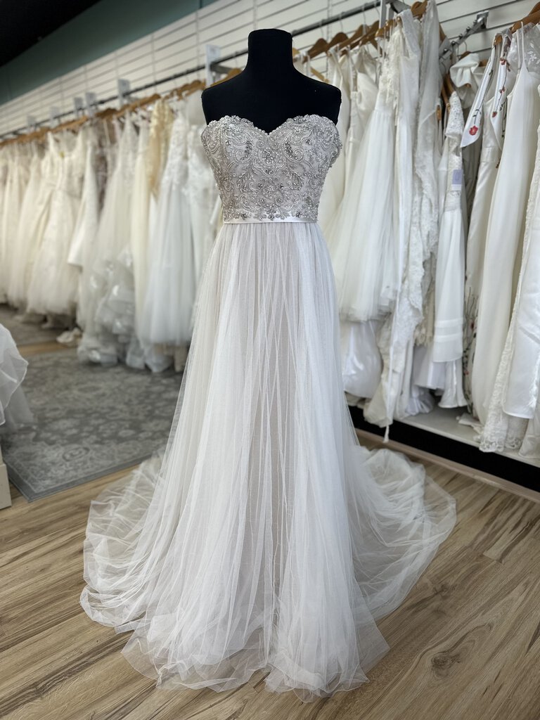 Casablanca Beaded Top Strapless Wedding Dress 4
