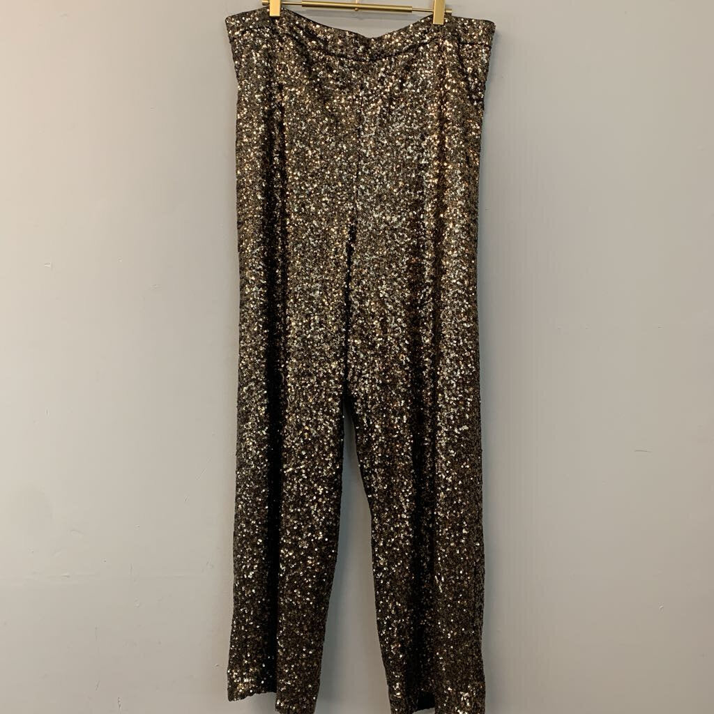 Banana Republic Bronze Sequin Wide Leg Pants Extra Large