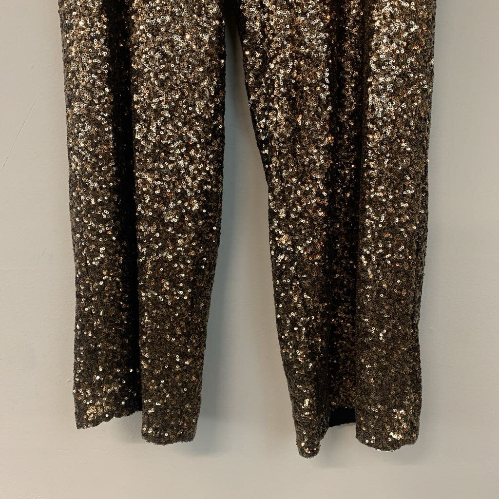Banana Republic Bronze Sequin Wide Leg Pants Extra Large