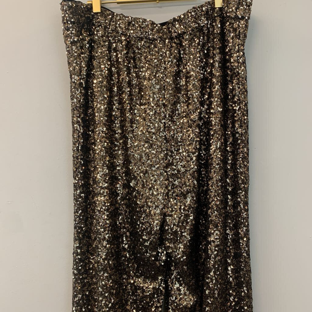 Banana Republic Bronze Sequin Wide Leg Pants Extra Large