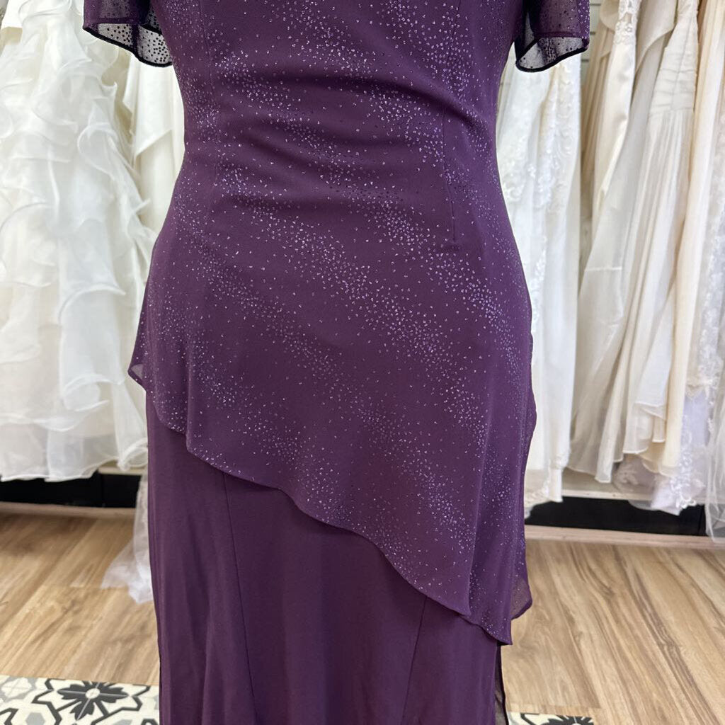 Citi Dress Purple Sparkle Long Formal Dress 16
