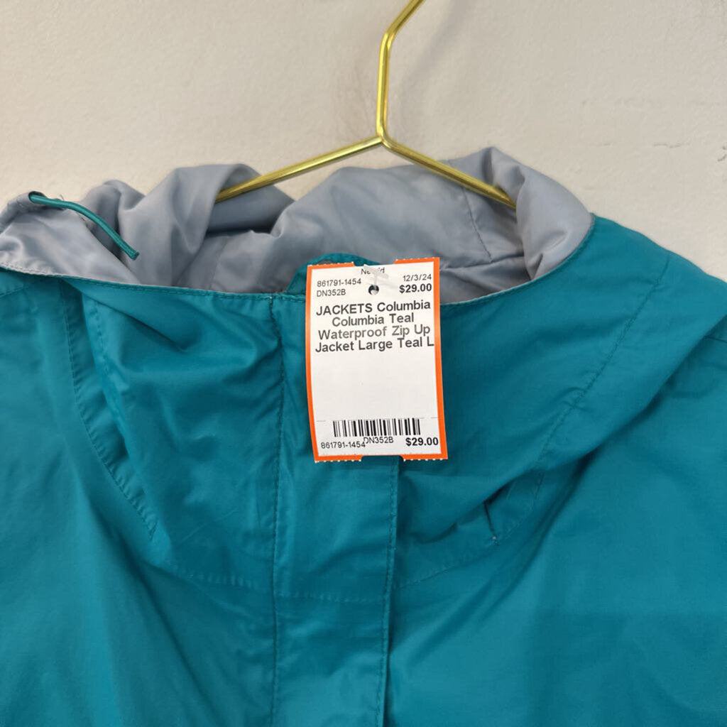 Columbia Teal Waterproof Zip Up Jacket Large