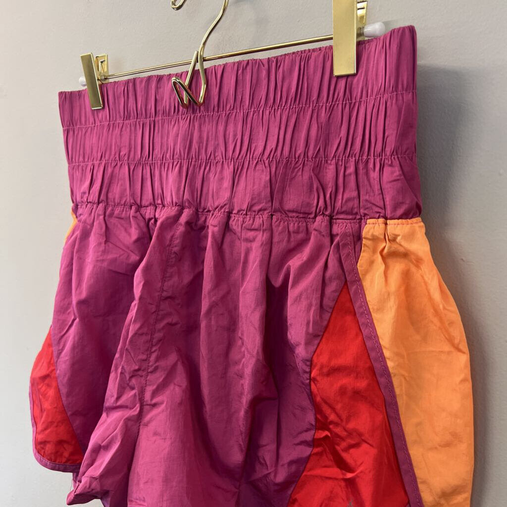 Fp Movement Pink/ Orange Color Block The Way Home Shorts Extra Large