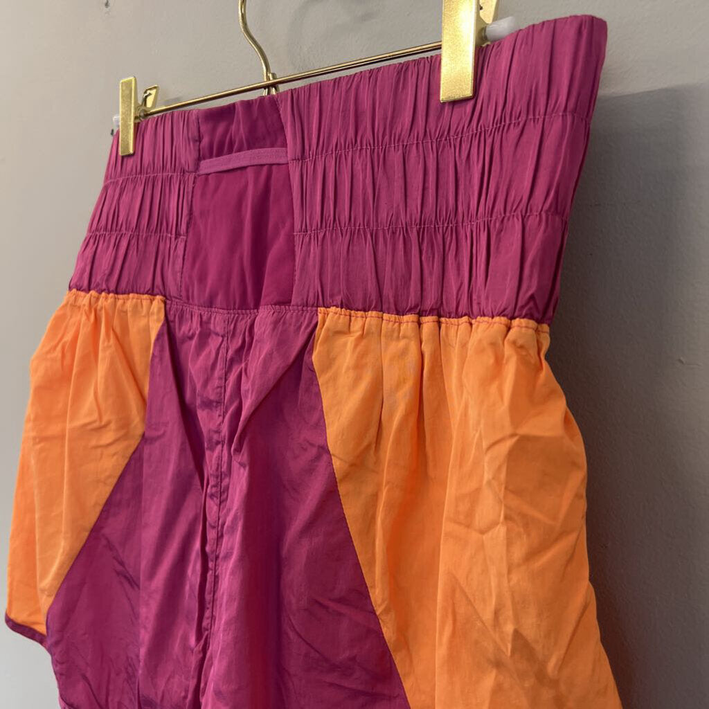 Fp Movement Pink/ Orange Color Block The Way Home Shorts Extra Large