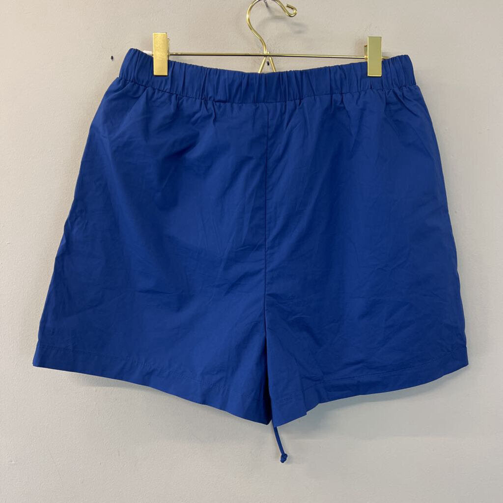 Crescent Blue Long Sleeve Button Down Top/ Shorts Set Medium