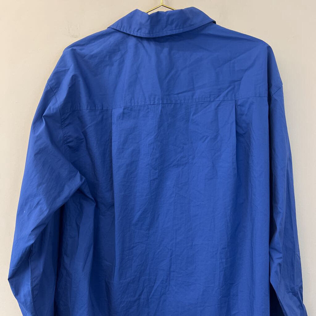 Crescent Blue Long Sleeve Button Down Top/ Shorts Set Medium