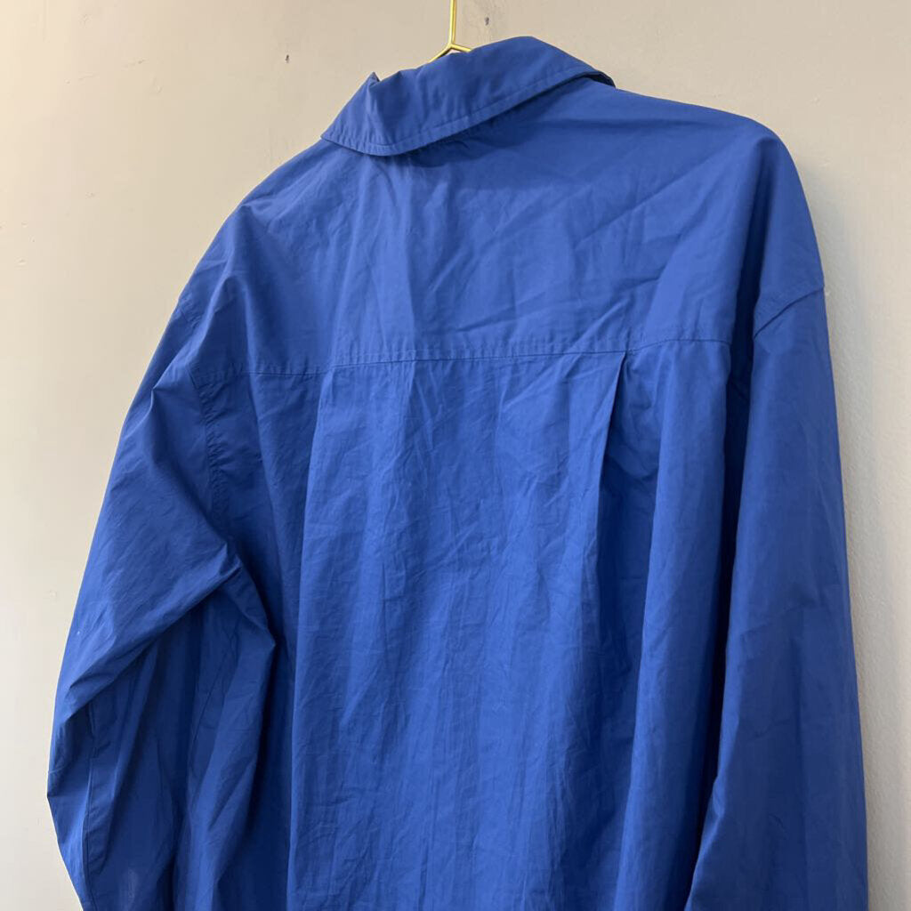 Crescent Blue Long Sleeve Button Down Top/ Shorts Set Medium