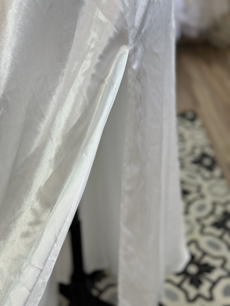 Lulus Shiny Satin Off The Shoulder Bridal Dress Medium