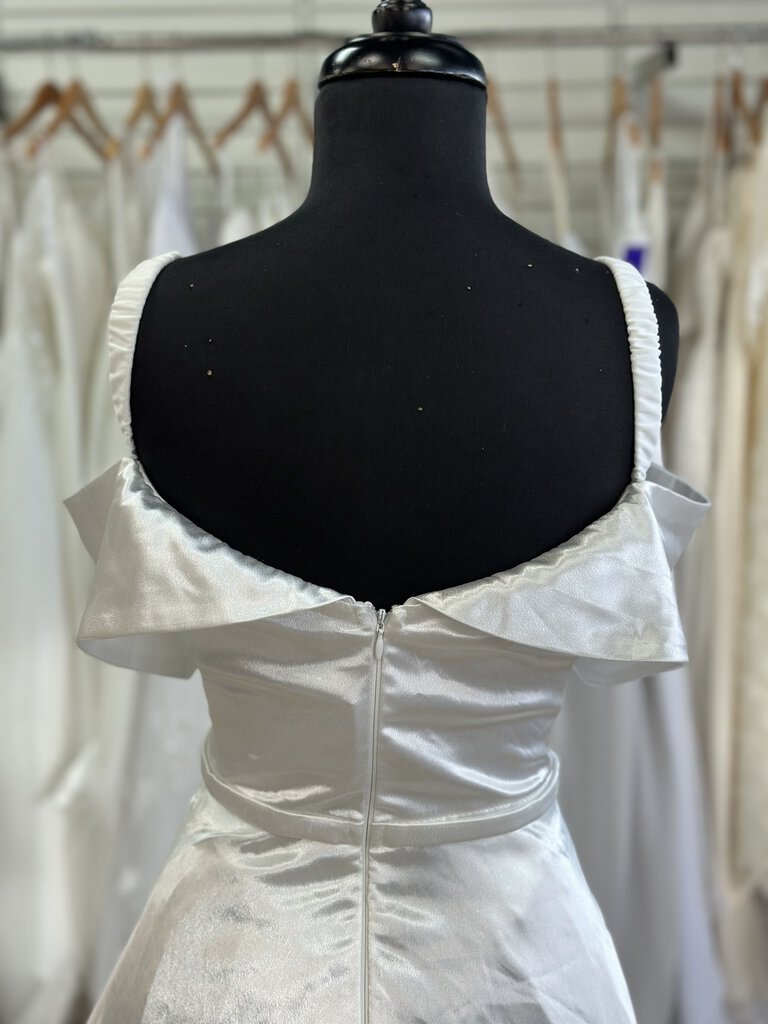 Lulus Shiny Satin Off The Shoulder Bridal Dress Medium
