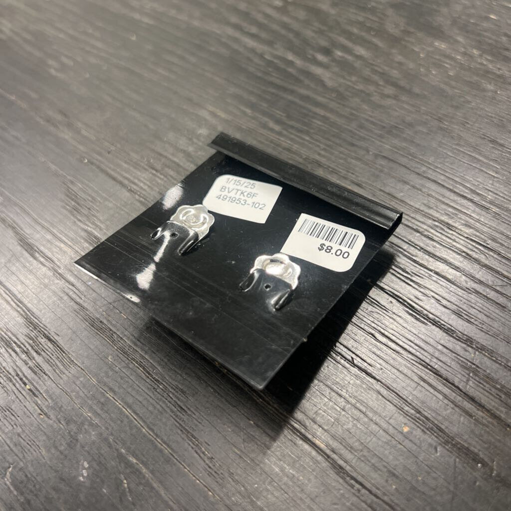 Vintage Silver/ Rhinestone Statement Clip On Earrings