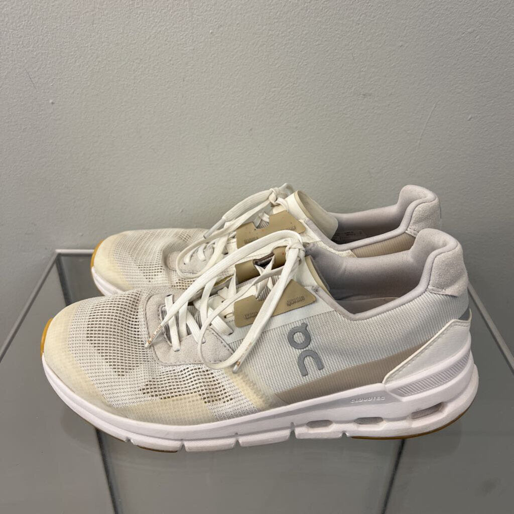 On Cloud White/ Beige Cloudrift Sneakers 7