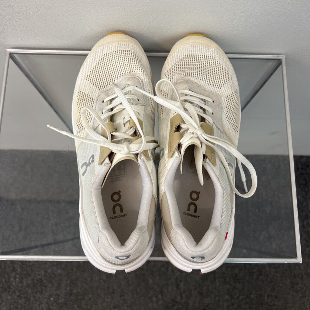 On Cloud White/ Beige Cloudrift Sneakers 7