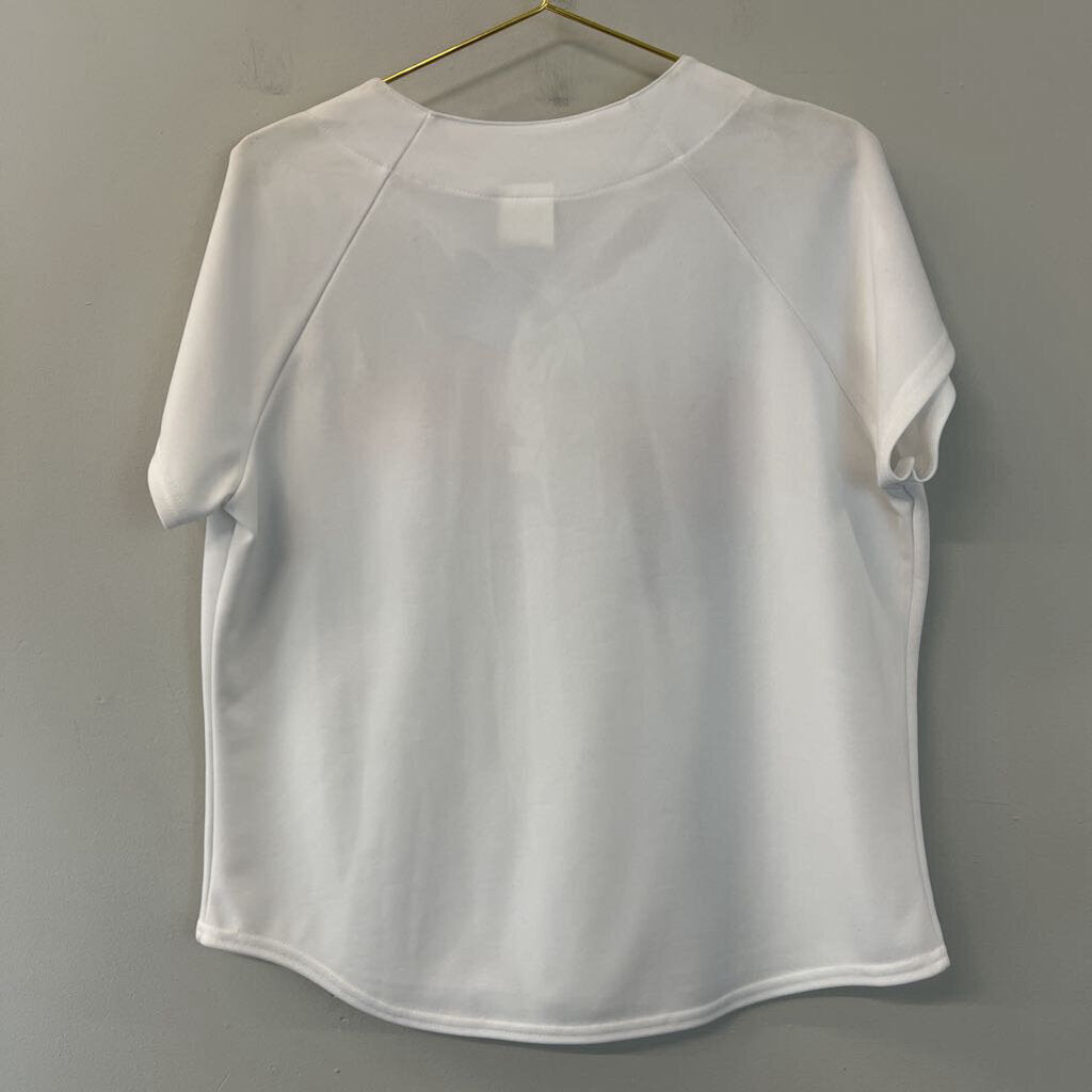 Vintage Majestic White Embellished Home Run Short Sleeve Top Extra Large