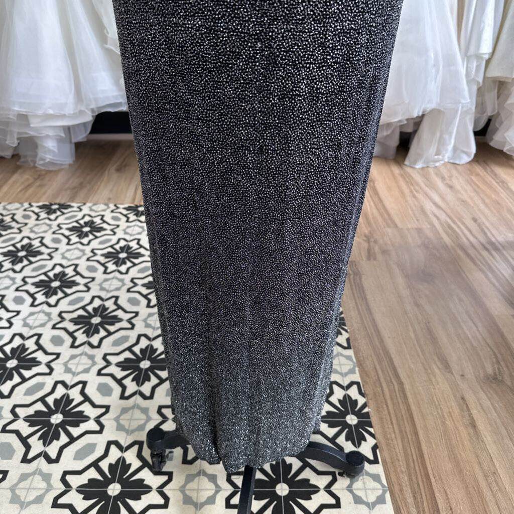 Y2K City Triangles One Shoulder Glitter Long Formal Dress Medium