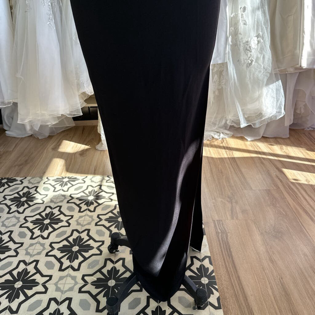 Emerald Sundae Black Lace Corset Top Fitted Long Formal Dress Small