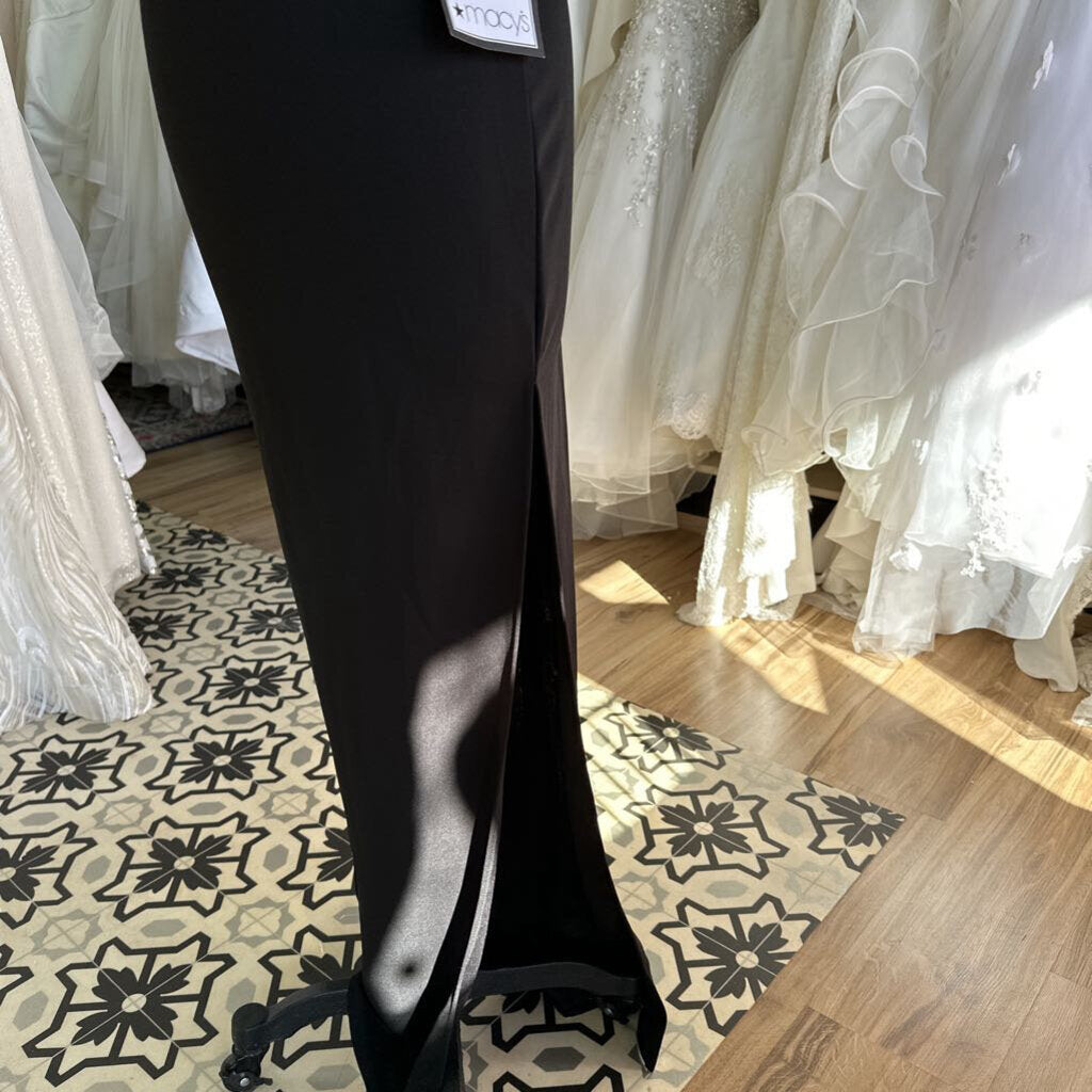 Emerald Sundae Black Lace Corset Top Fitted Long Formal Dress Small