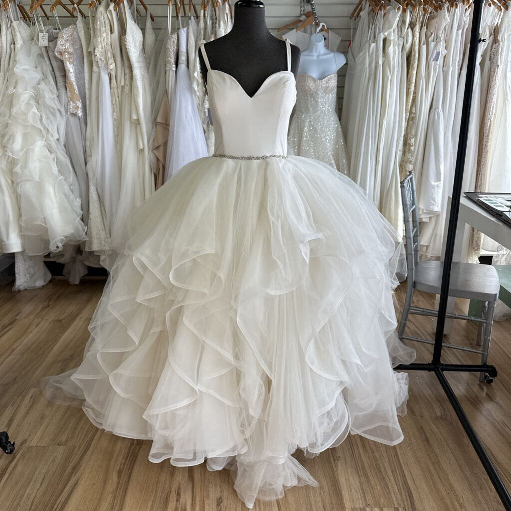 Strappy Back Tiered Tulle Bridal Gown 4