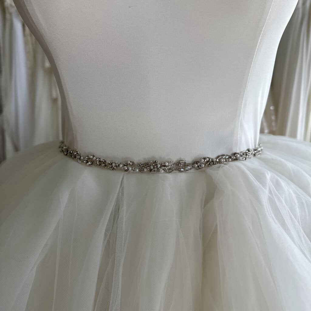 Strappy Back Tiered Tulle Bridal Gown 4
