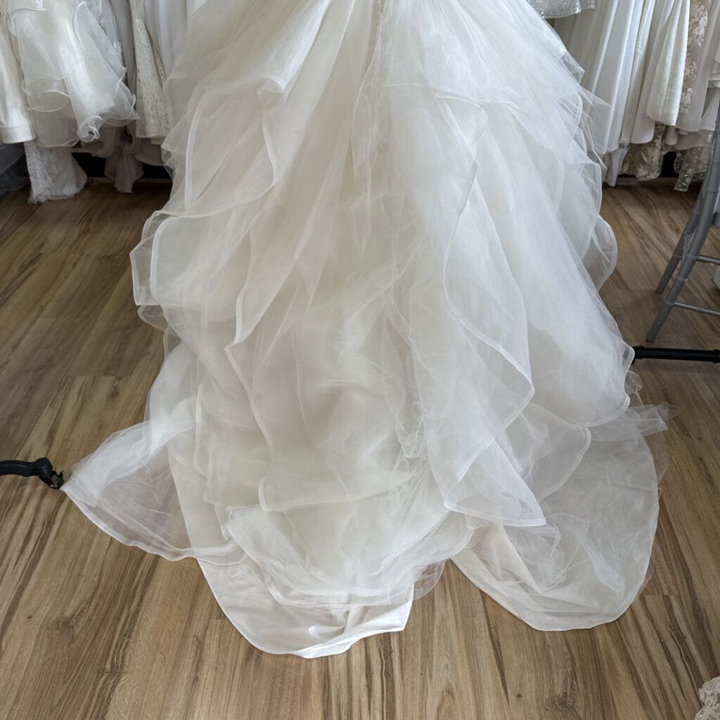 Strappy Back Tiered Tulle Bridal Gown 4