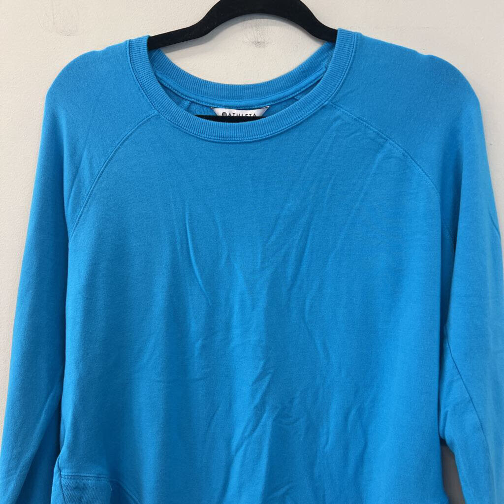 Athleta Soft Blue Crew Neck Long Sleeve Top Medium