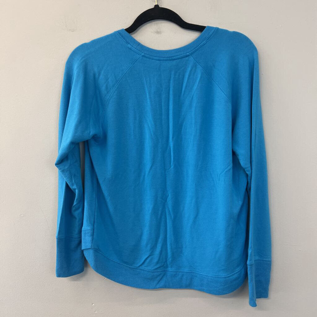 Athleta Soft Blue Crew Neck Long Sleeve Top Medium