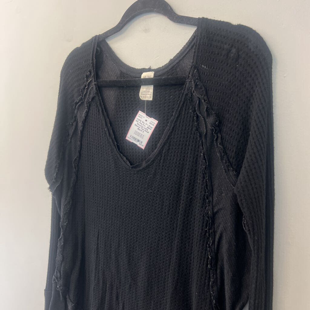We The Free Black Slouchy Long Sleeve Top Small