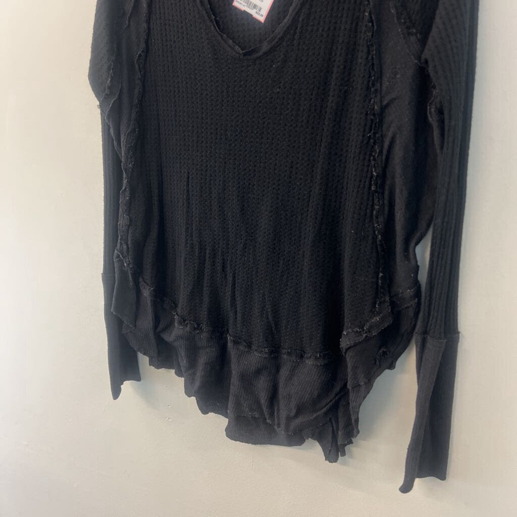 We The Free Black Slouchy Long Sleeve Top Small