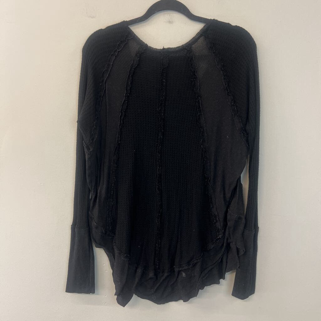 We The Free Black Slouchy Long Sleeve Top Small