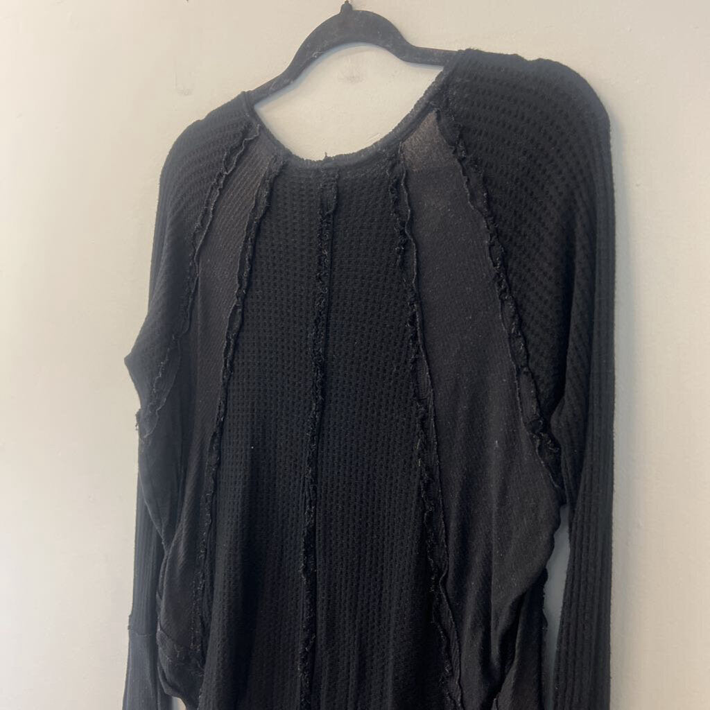 We The Free Black Slouchy Long Sleeve Top Small