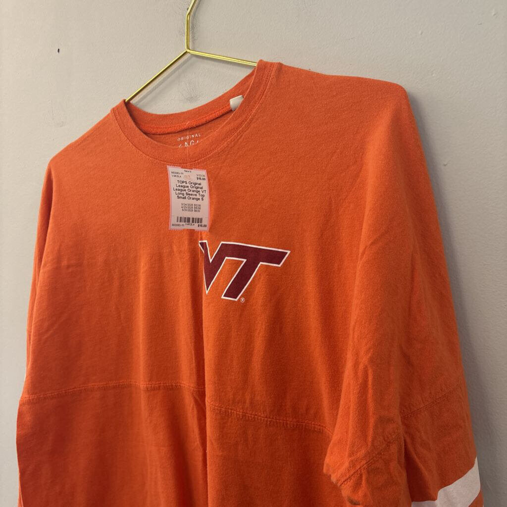 Original League Orange VT Long Sleeve Top Small
