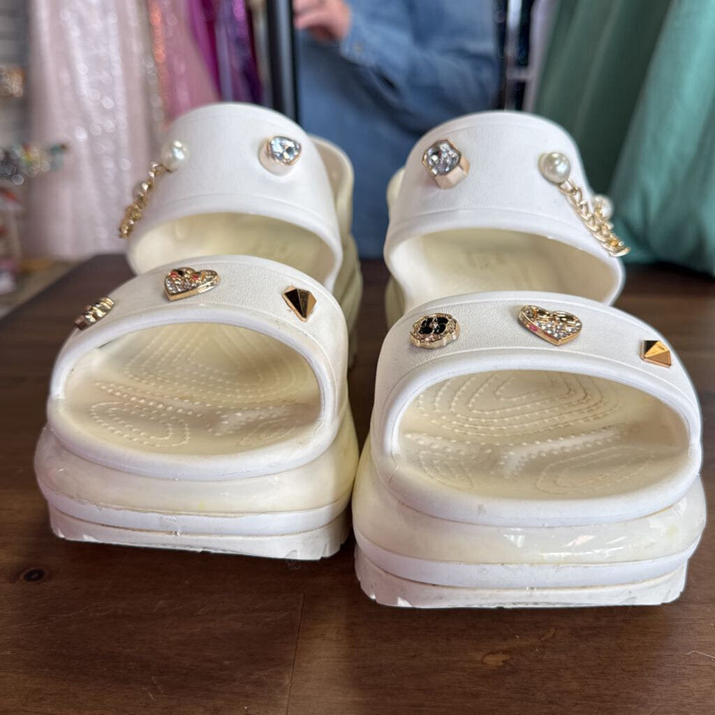 Crocs Bone Mega Crush Platform Sandals With Charms 10