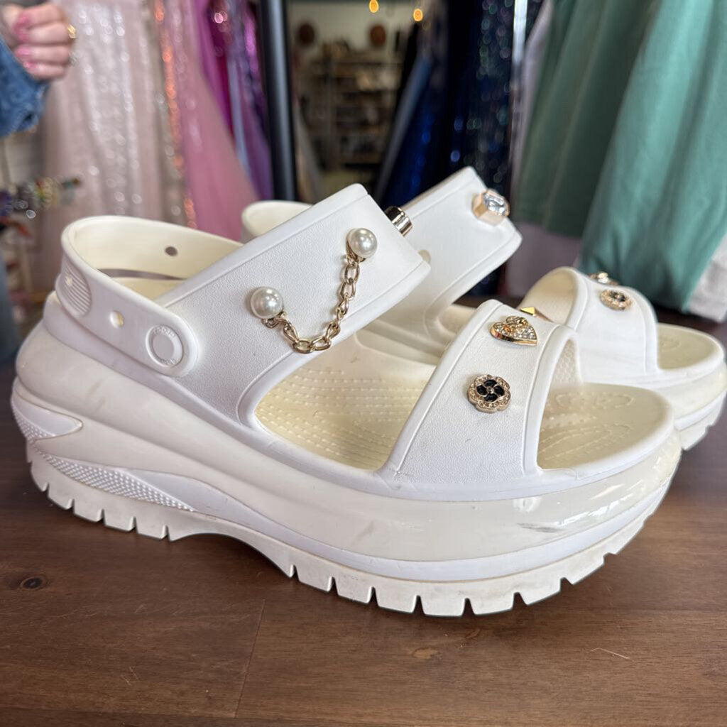 Crocs Bone Mega Crush Platform Sandals With Charms 10