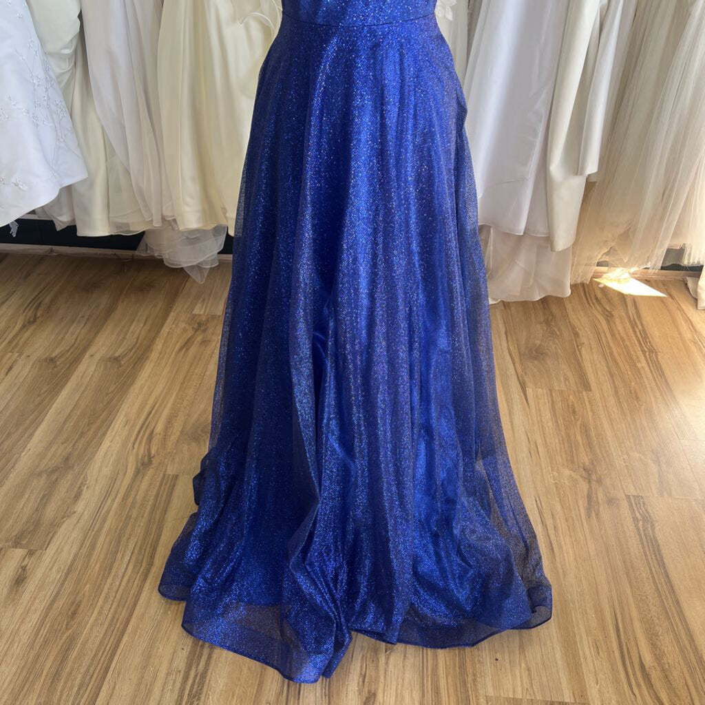 Studio 17 Shimmer A-Line Royal Blue Long Formal 4