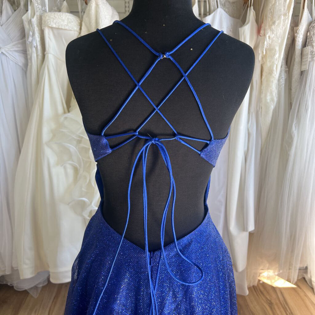 Studio 17 Shimmer A-Line Royal Blue Long Formal 4
