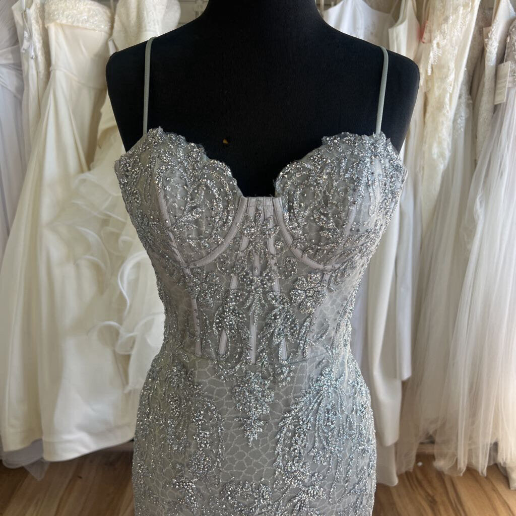 Christina Wu Silver Shimmer Mermaid Long Formal 2