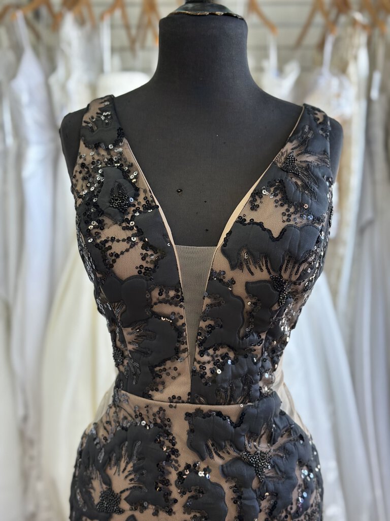 Panoply Black/Beige Sequin Lace Fitted 10