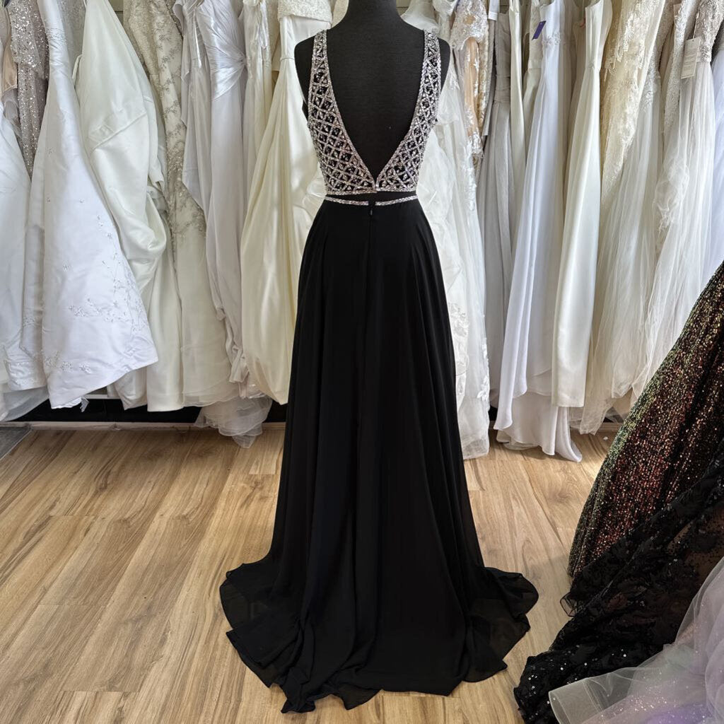 Tiffany Black/Silver Two-Piece Long Formal 10
